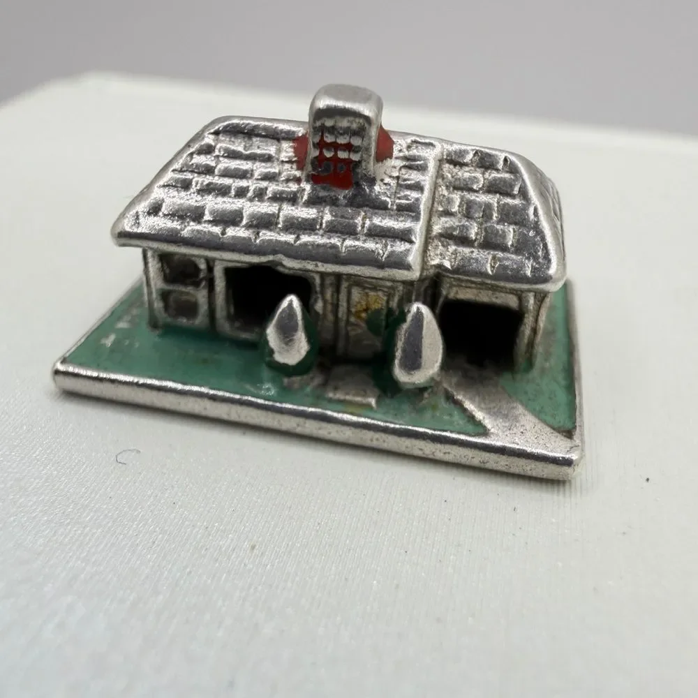 Vintage Sterling Silver‎ and Enamel House Charm/Pendant!
